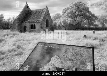 The Old Chancel near Leigh in Wiltshire - a small part of a larger church left after the main building was moved a mile away in 1896 Stock Photo
