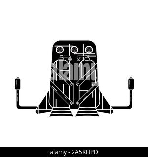Silhouette of jetpack isolated on a white background Stock Vector