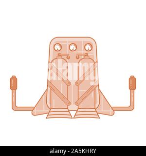 Jetpack drawn in flat style isolated on a white background Stock Vector