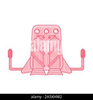 Jetpack drawn in flat style isolated on a white background Stock Vector