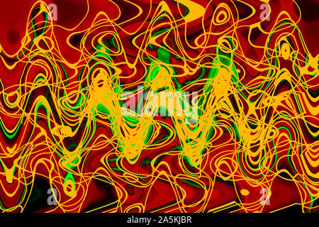 An abstract red and yellow wavy background image. Stock Photo