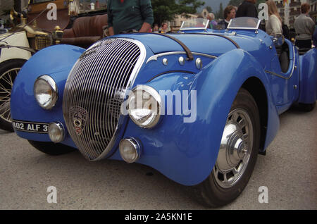 Peugeot 402 Darl'Mat Special Sport at a rally in Ax-les-Thermes, Ariège, Occitanie, France Stock Photo