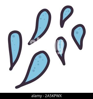 Blue water drop set on white background. Isolated vector illustration. Stock Vector