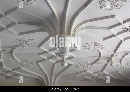 Close-up of an ornate plasterwork ceiling - John Gollop Stock Photo