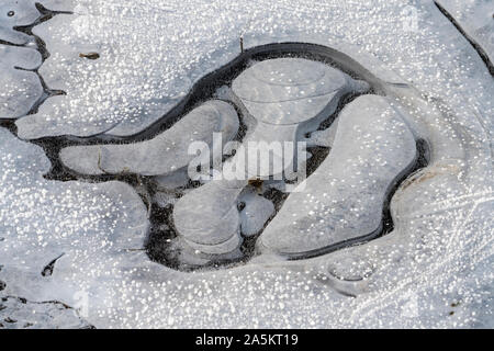 frozen puddles Stock Photo