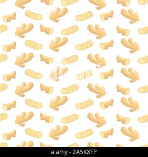 Illustration on theme big colored seamless ginger pattern, type of wallpaper for walls. Seamless pattern consisting of collection ginger, accessory at Stock Vector