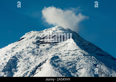 ice-covered Cotopaxi volcano in Ecuador. Stock Photo