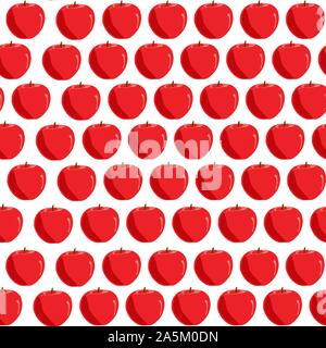 Illustration on theme big colored seamless apple pattern, type of wallpaper for walls. Seamless pattern consisting of collection apples, accessory at Stock Vector