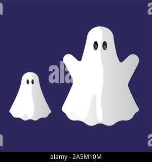 Daddy and baby phantom as isolated icons. Vector Illustration. Stock Vector