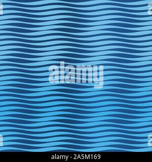 Seamless sea waves texture in blue tones. Vector illustration. Stock Vector