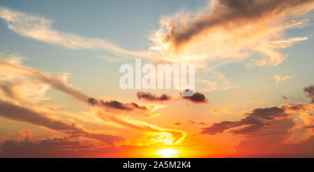 Dramatics red sunset or sunrise sky for background Stock Photo