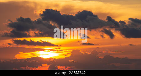 Dramatics red sunset or sunrise sky for background Stock Photo