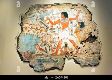 Ancient egyptian fresco from British Museum of London Stock Photo