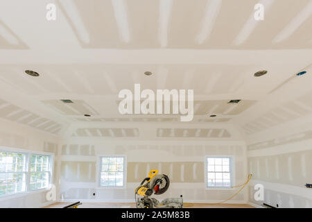 Under construction, remodeling and renovation from room white molding Stock Photo
