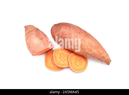 Sweet Potato, Potatoes, Potato yam or Ipomoea Batatas isolated on white Background Stock Photo