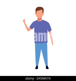 avatar boy waving icon, flat design Stock Vector