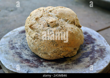 delicious and healthy homemade integral bread. Stock Photo