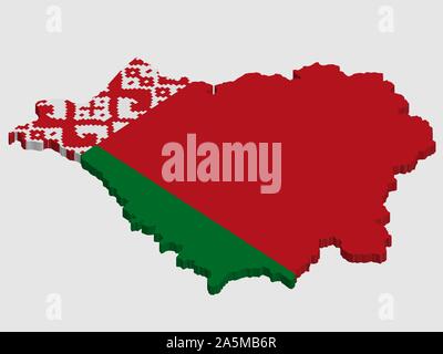Belarus Map Flag 3D Vector illustration eps 10. Stock Vector
