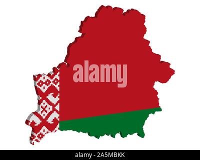 Belarus Map Flag 3D Vector illustration eps 10. Stock Vector