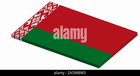 Belarus Flag 3D Vector illustration eps 10. Stock Vector