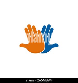 High five flat icon on white background Stock Vector