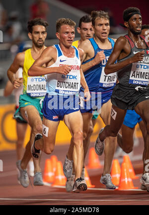 DOHA - QATAR SEPT 27:  Andrew Butchart of Great Britain & NI competing in the 5000m heats on day 1 of the 17th IAAF World Athletics Championships 2019 Stock Photo