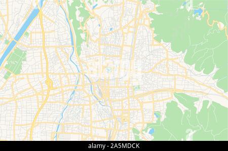 map of Nagano prefecture of Japan and location on Japanese map Stock