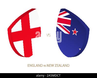 England v New Zealand, icon for rugby tournament. Rugby vector icon. Stock Vector