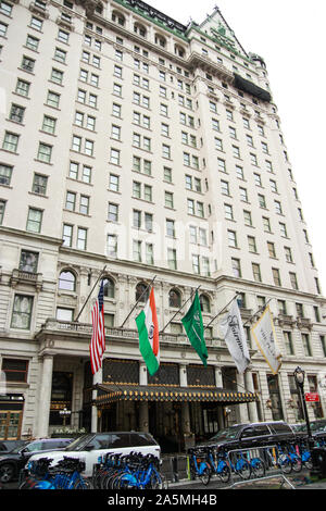 New York, USA - June 17, 2017: A view of the main entrance to the famous New York Plaza Hotel Editorial Stock Photo