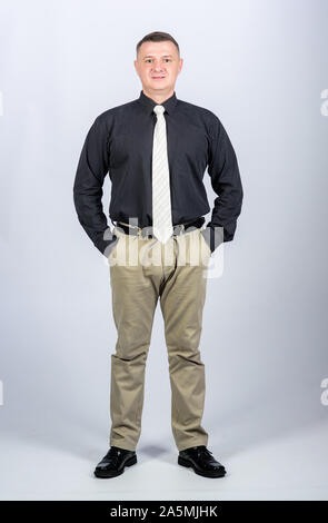 Man regular caucasian appearance wear formal clothes. Male fashion store. Businessman lecturer manager office worker. Formal style clothing. Corporate Stock Photo Alamy