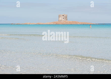 STINTINO, SARDINIA / OCTIBER 2019: View of the wonderful beach by the Asinara island Stock Photo