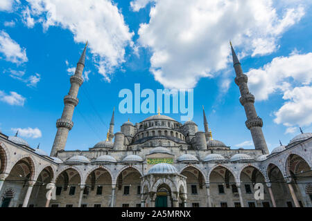 Eyup sultan Mosque with 4 minarets in Turkey Stock Photo