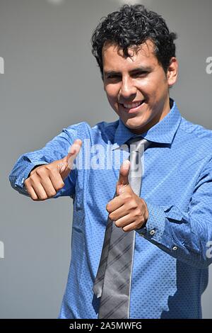 Happy Colombian Businessman Wearing Tie Stock Photo