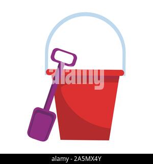 sand bucket and shovel icon, colorful design Stock Vector