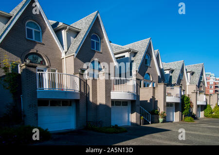 Victoria British Columbia Canada. Row of Townhomes Stock Photo