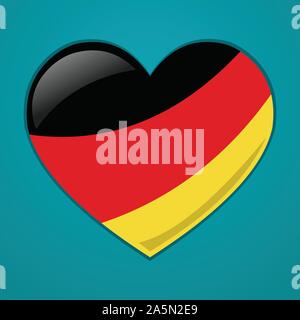 heart with germany flag vector symbol illustration Stock Vector
