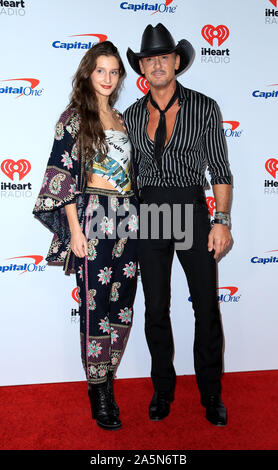 Audrey McGraw and Tim McGraw at the 2019 iHeartRadio Music Festival