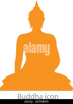 Buddha icon orange color Stock Vector