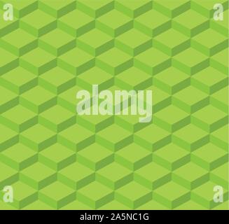 green isometric pattern, stairs geometric vector texture Stock Vector