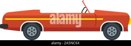 Red cabriolet icon. Flat illustration of red cabriolet vector icon for web design Stock Vector