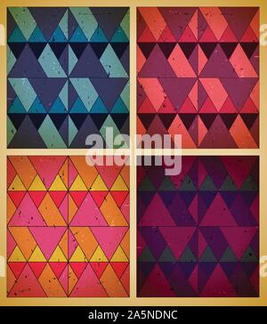 Set of seamless pattens on the cardboard Stock Vector