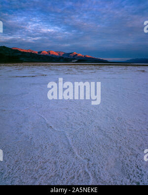 First Light, Salt Flats, Death Valley National Park, California Stock Photo