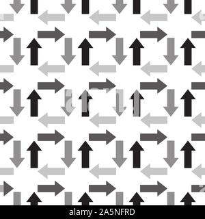 Arrows seamless pattern. Sketch design symbols. Black and white illustration. Transparency level. Vector EPS10 Stock Vector