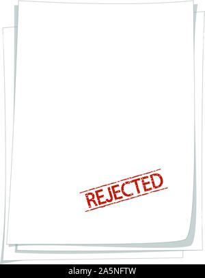 rejected stamp on blank paper Stock Vector