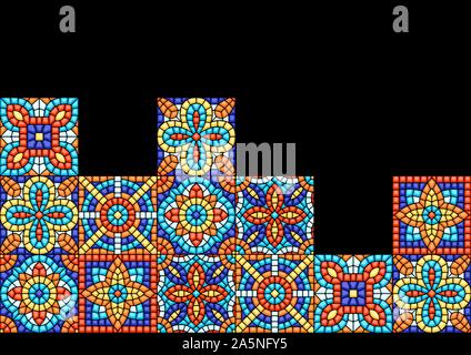 Ancient mosaic ceramic tile pattern. Stock Vector