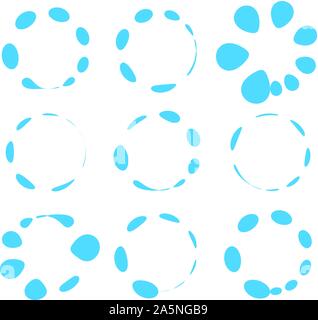 blue water drop loading icon set on white background Stock Vector