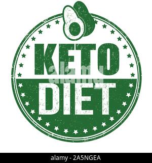 Keto diet sign or stamp on white background, vector illustration Stock Vector
