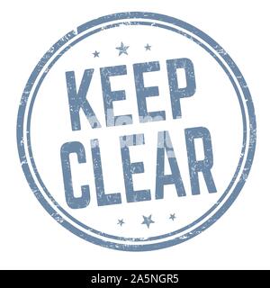 Keep clear sign or stamp on white background, vector illustration Stock Vector