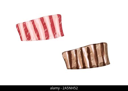 Meat ribs. Fresh and barbecue. Vector illustration. Stock Vector