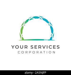 Geometric frame vector logo. Geometric frame. Circle and square frame Stock Vector